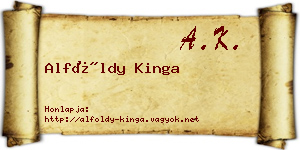 Alföldy Kinga névjegykártya
